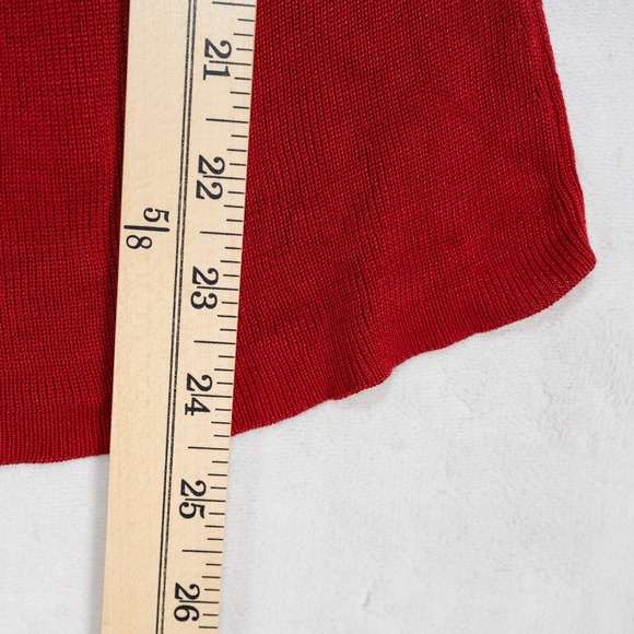 Ann Taylor Silk Turtleneck Ribbed‎ Sweater Red XS Lightweight 100% Silk - Picture 5 of 9